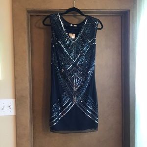 Brand new beautiful navy and sequins dress!